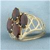 Image 2 : Marquise Garnet Ring in 14k Yellow Gold