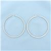 Image 1 : Large Hoop Earrings in 18k White Gold