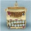 Image 4 : I Love You Gemstone Typewriter Charm or Pendant in 14k Yellow Gold