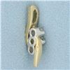 Image 2 : Past Present Future 3 Diamond Pendant in 14k Yellow Gold