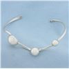 Image 1 : Three Bead Bangle Bracelet in Sterling Silver