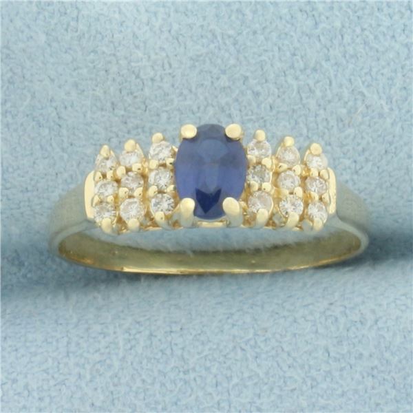 Sapphire and Diamond Ring in 14k Yellow Gold