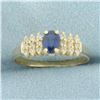 Image 1 : Sapphire and Diamond Ring in 14k Yellow Gold