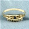 Image 4 : Sapphire and Diamond Ring in 14k Yellow Gold