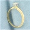 Image 3 : Emerald Shaped Diamond Solitaire Engagement Ring in 14k Yellow Gold
