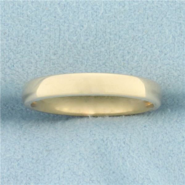 Womans High Polish Half Dome Wedding Band Ring in 14k Yellow Gold