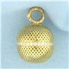 Image 1 : Designer Ray Griffiths Diamond Crownwork Ball Pendant in 18k Yellow Gold