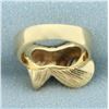 Image 5 : Seashell Scroll Design Pinky Ring in 14k Yellow Gold