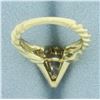 Image 4 : Marquise Diamond Rope Design Engagement Ring in 14k Yellow Gold