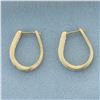 Image 2 : Channel Set CZ Hinged Hoop Earrings in 14k Yellow Gold