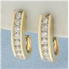 Image 1 : 2ct TW J Hook Hoop Earrings in 14k Yellow Gold