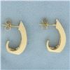 Image 2 : 2ct TW J Hook Hoop Earrings in 14k Yellow Gold