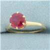 Image 2 : Pink Sapphire Solitaire Ring in 14k Yellow Gold