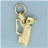 Image 1 : Golf Club Bag Charm or Pendant in 14k Yellow Gold
