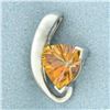 Image 1 : Orange Sapphire Pendant in 14k Yellow Gold