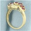 Image 3 : Ruby and Diamond Ring in 14k Yellow Gold