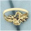 Image 4 : Ruby and Diamond Ring in 14k Yellow Gold