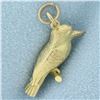 Image 1 : 3D Kookaburra Bird Charm in 14k Yellow Gold