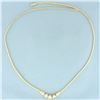 Image 1 : Italian Diamond Omega Necklace in 14k Yellow Gold