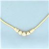 Image 2 : Italian Diamond Omega Necklace in 14k Yellow Gold