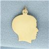 Image 1 : Engravable Boy Silhouette Charm in 14k Yellow Gold