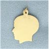 Image 2 : Engravable Boy Silhouette Charm in 14k Yellow Gold