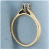 Image 3 : Cathedral Set Diamond Solitaire Engagement Ring in 14k Yellow Gold