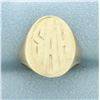 Image 1 : Antique Monogram Signet Ring in 10k Yellow Gold
