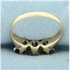 Image 4 : Antique Old European Diamond and Spinel 3-Stone Ring in 14k Yellow Gold