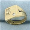 Image 2 : Vintage Black and Decker Diamond Signet Ring in 14k Yellow Gold