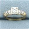 Image 1 : Diamond Accented Engagement Ring In 14k Yellow Gold