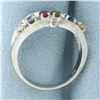Image 3 : Multi Gemstone and Diamond Ring in 10k White Gold