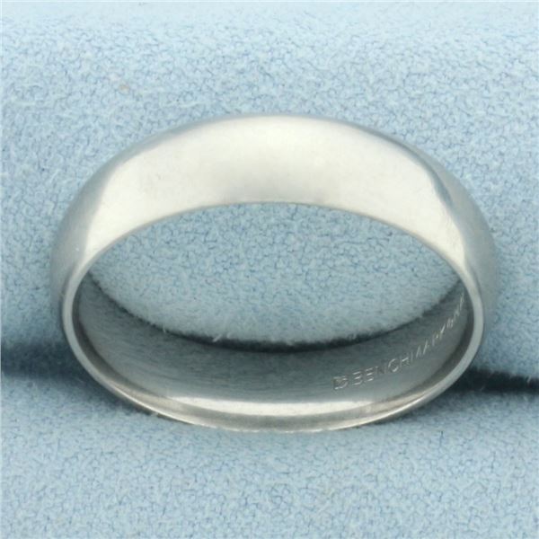 Mens Benchmark Platinum 6mm Comfort Fit Wedding Band Ring in Platinum