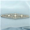 Image 1 : Vintage Filigree Diamond Pin in 14k White Gold