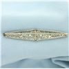 Image 2 : Vintage Filigree Diamond Pin in 14k White Gold