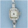 Image 1 : Vintage Womans Belaire Diamond Watch in 14k White Gold