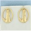 Image 1 : Lighthouse Nautical Button Earrings in 14k Yellow Gold