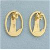 Image 2 : Lighthouse Nautical Button Earrings in 14k Yellow Gold
