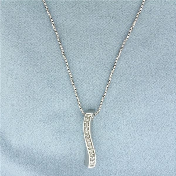 Italian Diamond Journey Necklace in 14k White Gold