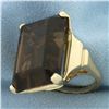 Image 2 : 50ct Smoky Topaz Statement Ring in 14k Yellow Gold