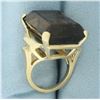 Image 3 : 50ct Smoky Topaz Statement Ring in 14k Yellow Gold