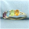 Image 2 : Rainbow Gemstone Ring in 14k Yellow Gold