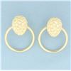 Image 1 : Large Door Knocker Hoop Earrings in 14k Yellow Gold