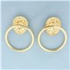 Image 2 : Large Door Knocker Hoop Earrings in 14k Yellow Gold