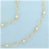 Image 2 : Extra Long Designer Link Ball Bead Necklace in 14k Yellow Gold