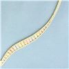 Image 2 : 16 Inch Italian Tri-Color Gold V Choker Necklace in 14k Yellow, White, and Rose Gold