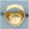 Image 4 : Mens R Initial Monogram Signet Ring in 14k Yellow Gold