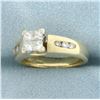 Image 2 : Princess Diamond Engagement Ring in 14k Yellow Gold
