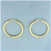 Image 1 : Diamond Cut Zigzag Design Hoop Earrings in 14k Yellow Gold