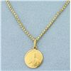 Image 2 : Jesus Pendant on Box Chain Necklace in 18k Yellow Gold